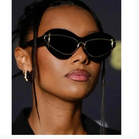 Cat Eye Sunglasses Women 2024 Luxury Brand Designer Vintage Y2k Punk Sun Glasses - Picture 1 of 5